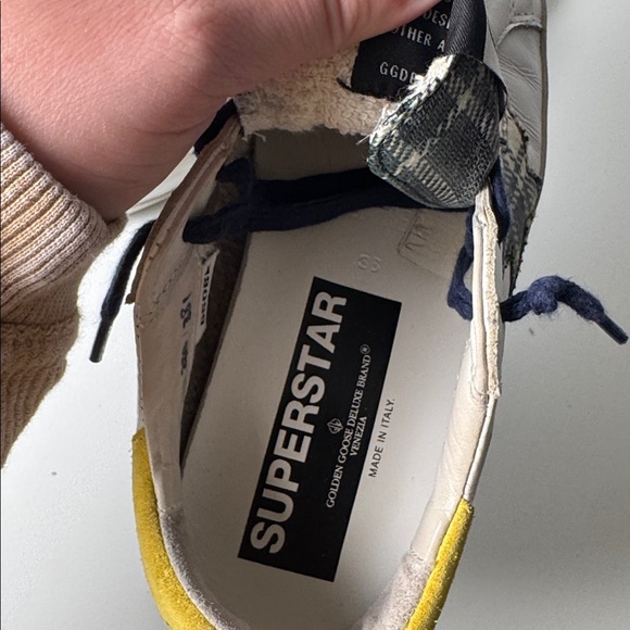 Golden Goose Plaid and Yellow Limited Edition 356/381 Distressed Leather Sneaker - Picture 8 of 8